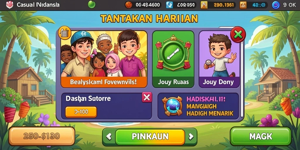 Tantangan seru di setiap level yang harus diselesaikan.
